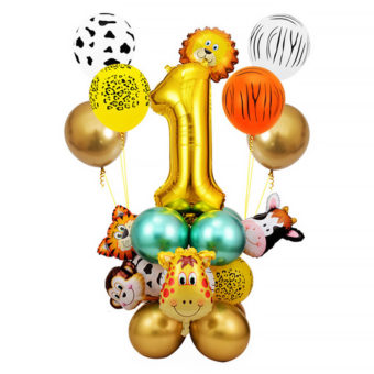 ZESTAW balonów dekoracja na Roczek w stylu Safari