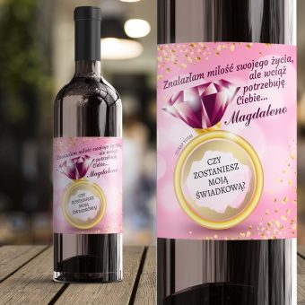 ETYKIETA na wino ze ZDRAPKĄ Pytanie do Świadkowej Różowy Brylant