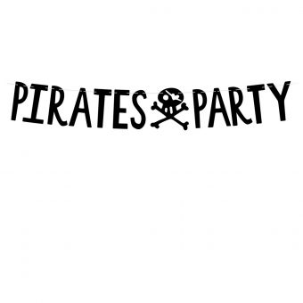 BANER dekoracyjny Pirates Party CZARNY