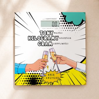 WAGA łazienkowa Prezent dla Nowożeńców Tona Miłości PERSONALIZOWANA