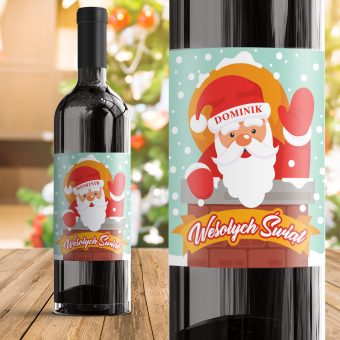 ETYKIETA na Wino Św. Mikołaj w Kominie PERSONALIZOWANA