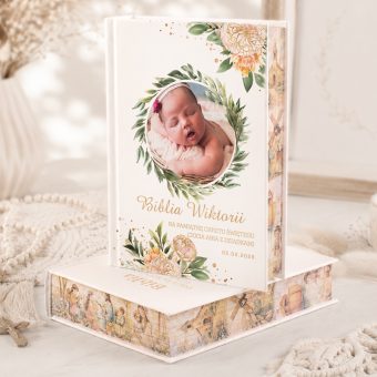 BIBLIA Prezent Na Chrzest z Imieniem i Zdjęciem DLA DZIEWCZYNKI