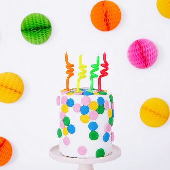 ŚWIECZKI na Tort Urodzinowy Kolorowe Świderki 4szt