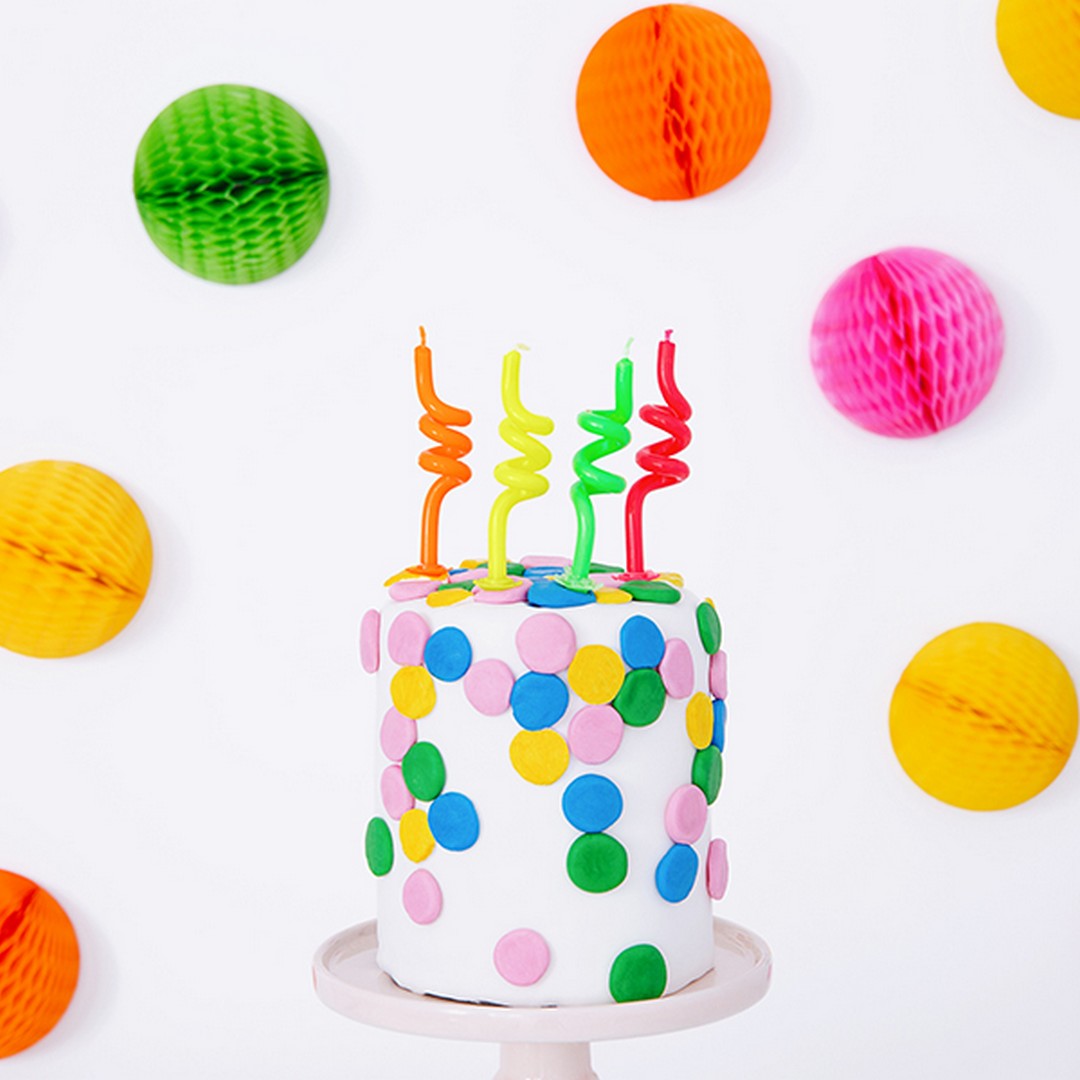 ŚWIECZKI na Tort Urodzinowy Kolorowe Świderki 4szt