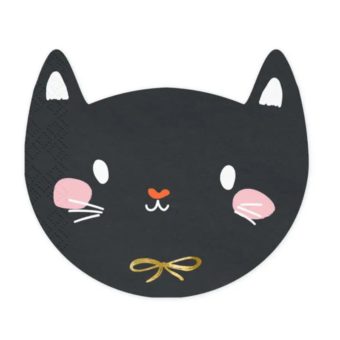 SERWETKI papierowe czarny kotek dekoracja na Halloween 20szt