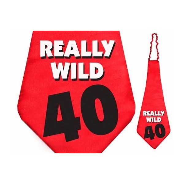 KRAWAT na 40 Urodziny z napisem Really Wild