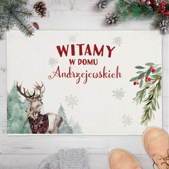 WYCIERACZKA/DYWANIK świąteczna Magia Świąt z Nazwiskiem Rodziny