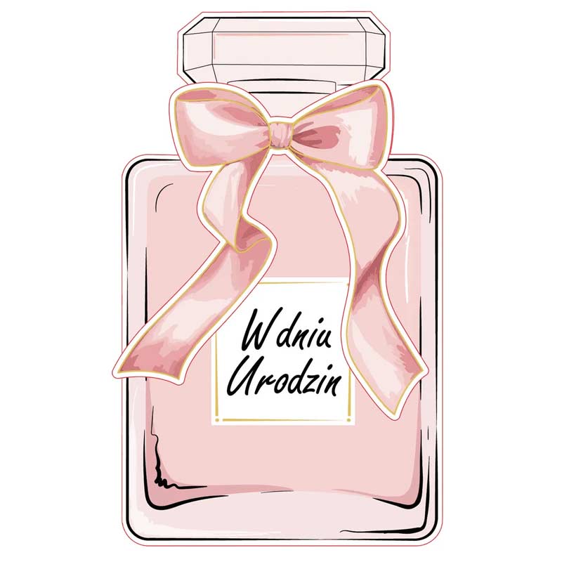 KARTKA urodzinowa dla kobiety w kształcie buteleczki z perfumami
