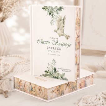 BIBLIA na Pamiątkę Chrztu dla Dziecka Gołębia Delikatność