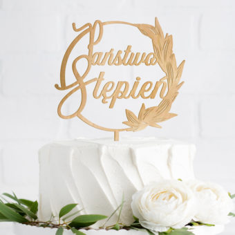 TOPPER dekoracyjny na tort Wianek z nazwiskiem