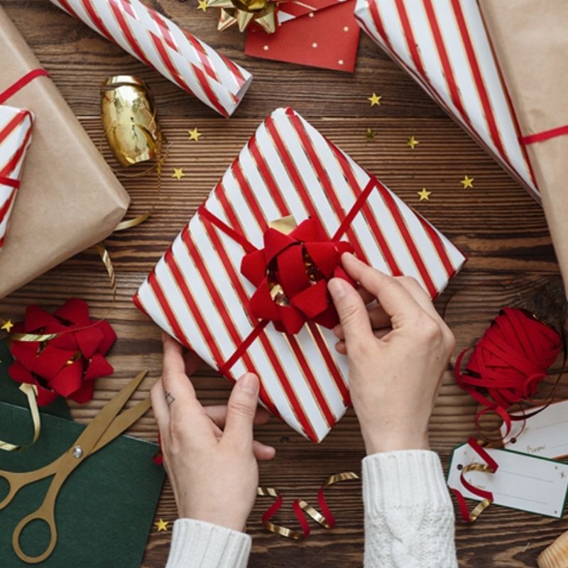 ZESTAW welurowych dodatków do dekoracji prezentów świątecznych