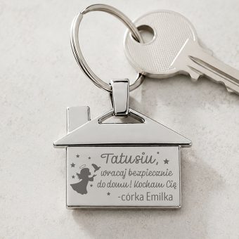 BRELOK do kluczy w kształcie domku Prezent Dla Taty