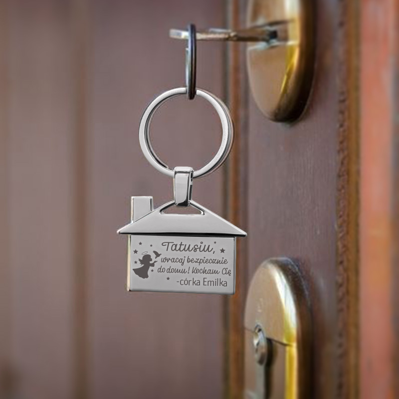 Zdjęcie slidera - BRELOK do kluczy w kształcie domku Prezent Dla Taty