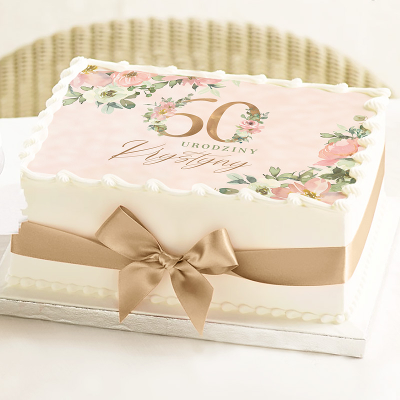 Zdjęcie slidera - OPŁATEK na tort ozdoba na urodziny kobiety 21X30cm