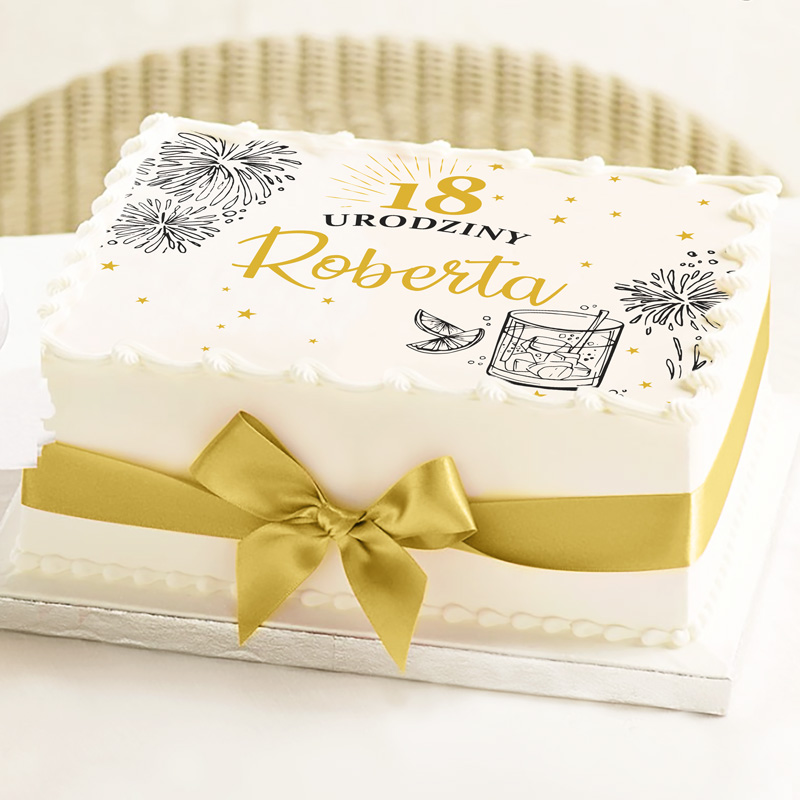Zdjęcie slidera - OPŁATEK dekoracja na tort urodzinowy dla dorosłych 21X30cm