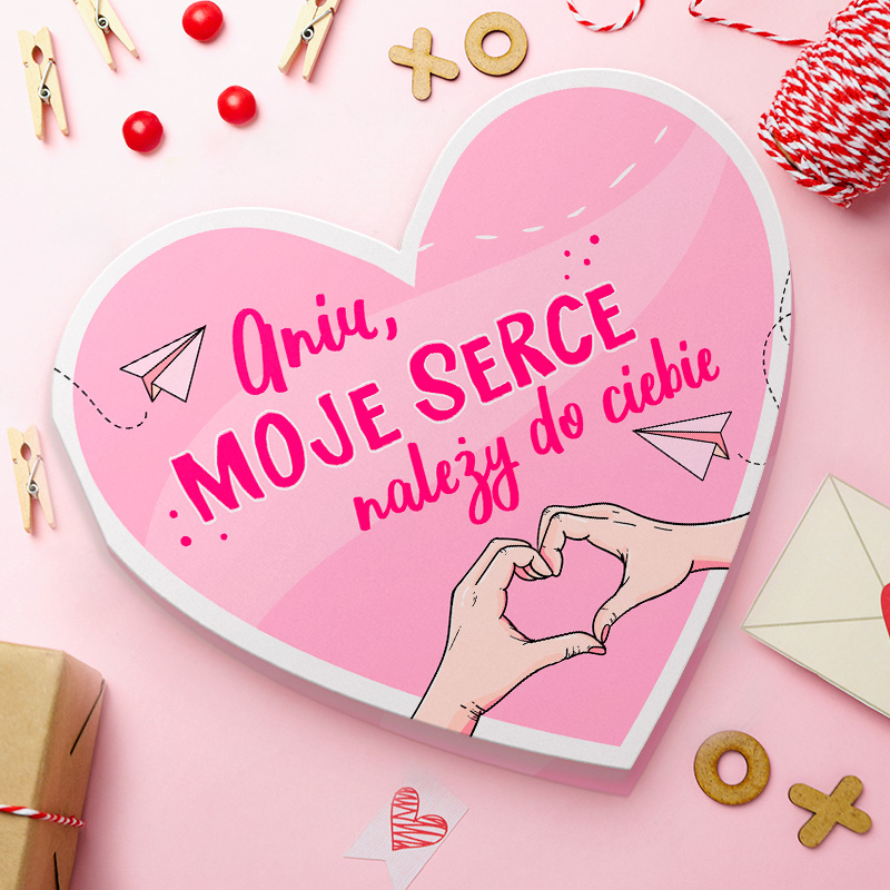 KARTKA walentynkowa w kształcie serca Wyjątkowy prezent na Dzień Zakochanych