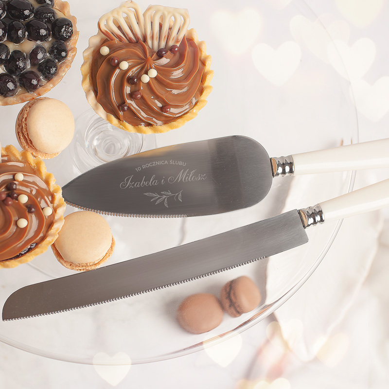Zdjęcie slidera - ŁOPATKA i nóż Zestaw do krojenia tortu Wyjątkowy prezent na Rocznicę Ślubu