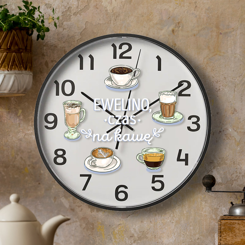 Zegar z motywem kawy to wyjątkowy pomysł na prezent dla miłośników kawy czy właścicieli kawiarni