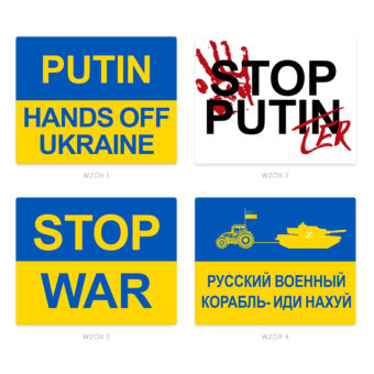 NAKLEJKA na auto szybę Flaga Wojna Ukraina