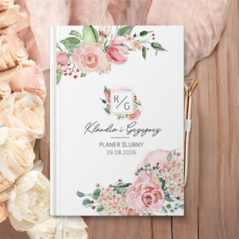 PLANER ślubny niezbędnik Pary Młodej 2023-2026 Pastelowe Róże