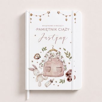PAMIĘTNIK ciąży notatnik dla ciężarnej BOHO dziewczynka