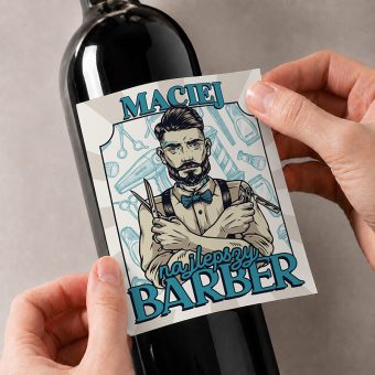 ETYKIETA na alkohol prezent dla Fryzjera Barbera