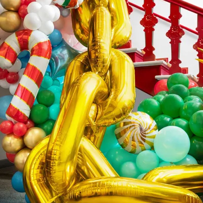 Zdjęcie w galerii - GIRLANDA balonowa Złoty Łańcuch oryginalna dekoracja świąteczna