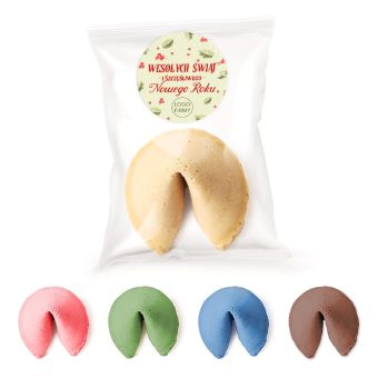 CIASTECZKA z wróżbą upominek z LOGO Boże Narodzenie (+etykiety) 10szt