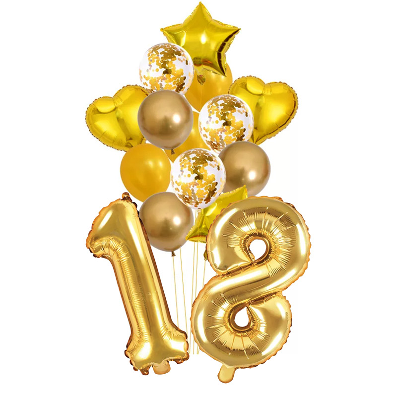 Zdjęcie w galerii - ZESTAW balonów dekoracja na urodziny w złotym kolorze
