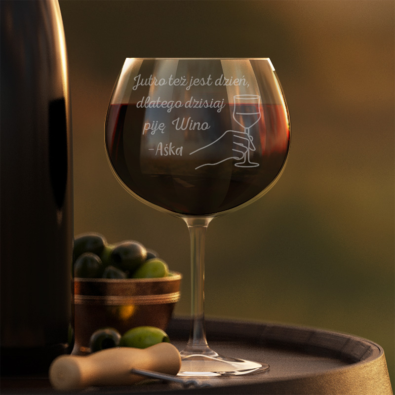 Zdjęcie slidera - KIELISZEK do wina z grawerem Prezent dla kobiety