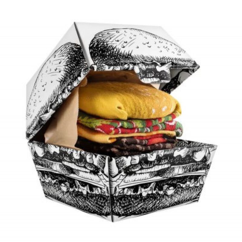 Zdjęcie w galerii - SKARPETKI burger w pudełku śmieszny prezent 2 pary