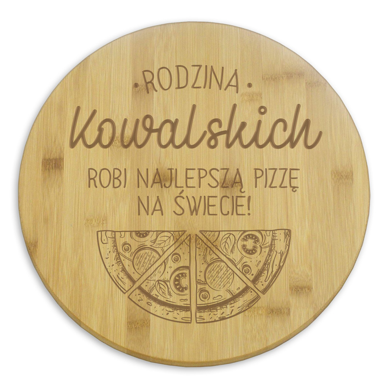 Zdjęcie w galerii - DESKA na pizzę drewniana obrotowa Prezent dla pizza masterów