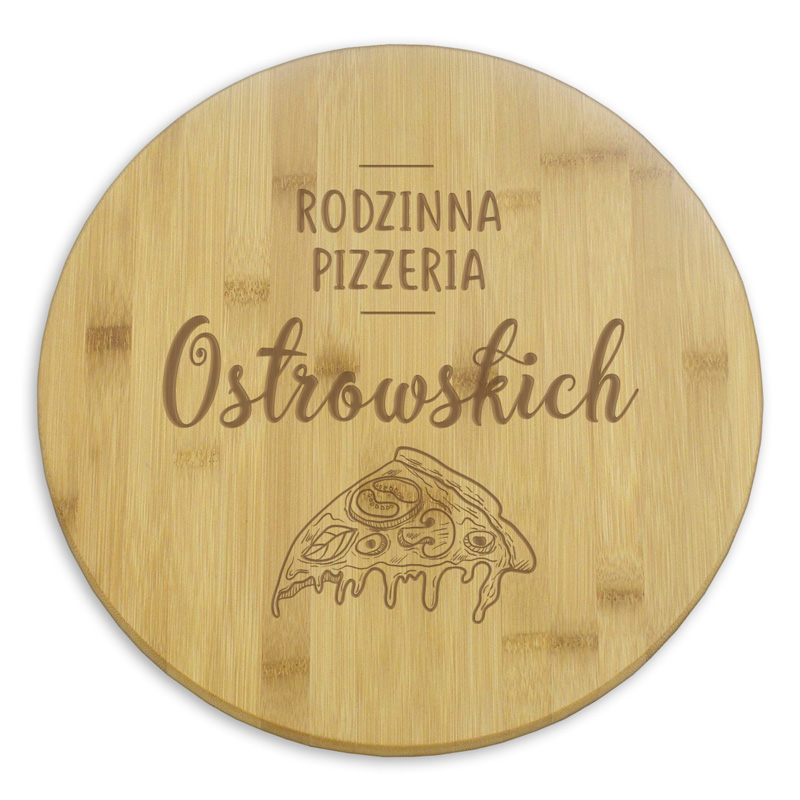 Zdjęcie w galerii - DESKA okrągła do pizzy Rodzinna Pizzeria Wspólny prezent dla rodziny