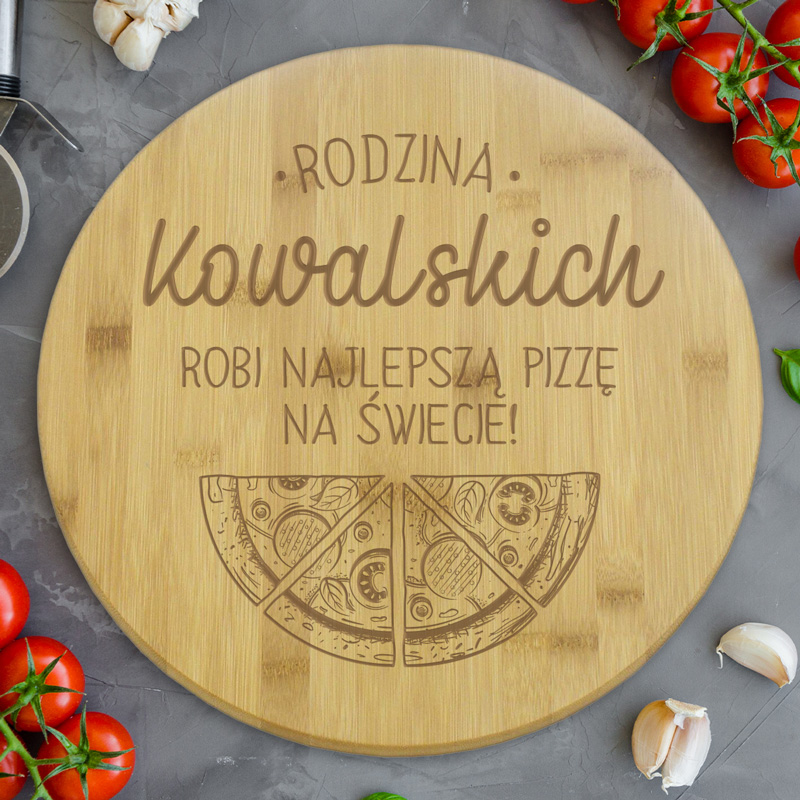 DESKA na pizzę drewniana obrotowa Prezent dla pizza masterów
