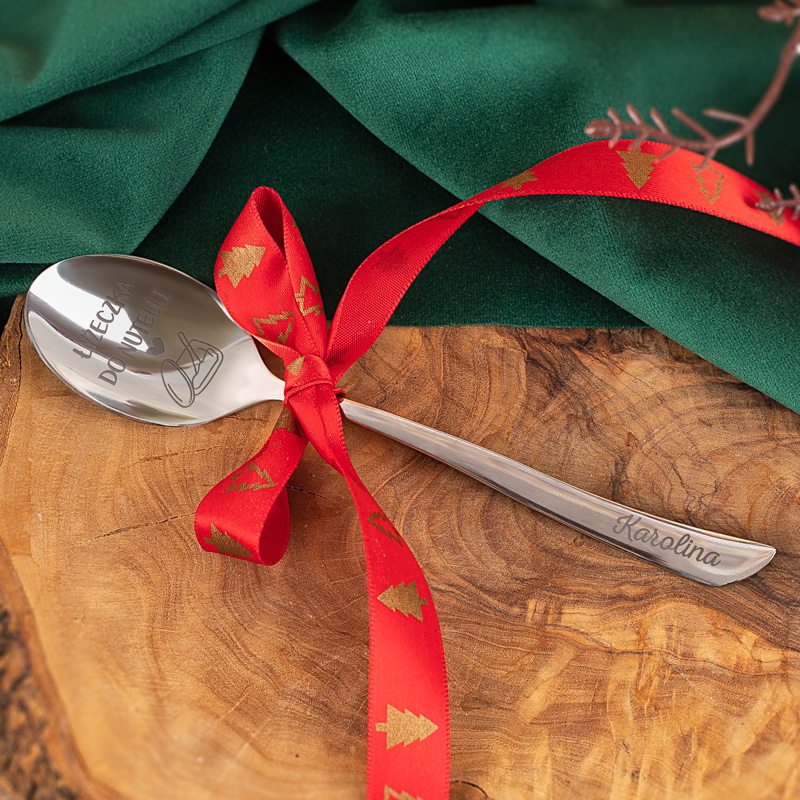 Zdjęcie w galerii - ZESTAW Kubek i łyżeczka z grawerem + nutella na prezent świąteczny