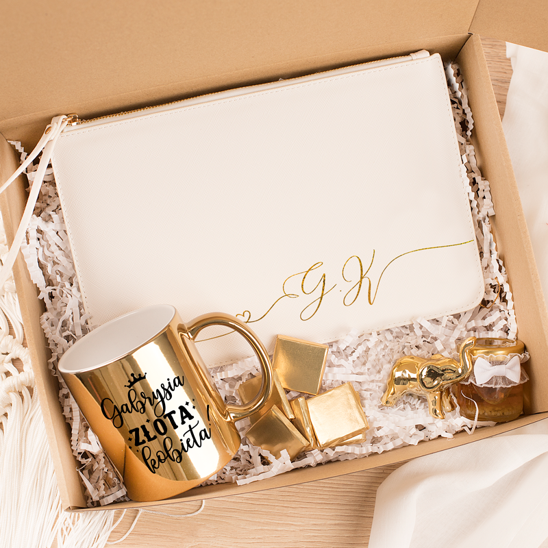 BOX dla kobiety złoto i biel Ekskluzywny prezent