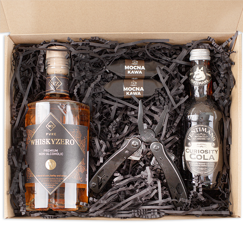 Zdjęcie w galerii - BOX Męski zestaw premium whisky i multitool