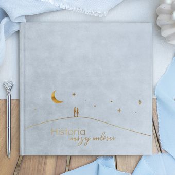 ALBUM KSIĘGA welurowa okładka złote napisy dla pary na ślub rocznicę ślubu