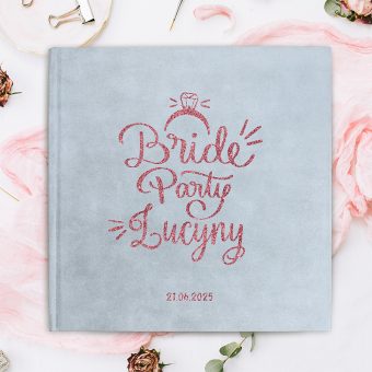 ALBUM KSIĘGA welur brokatowy napis Bride Party