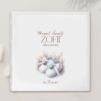 ALBUM na zdjęcia Kieszeniowy pamiątka Chrztu Świętego Buciki