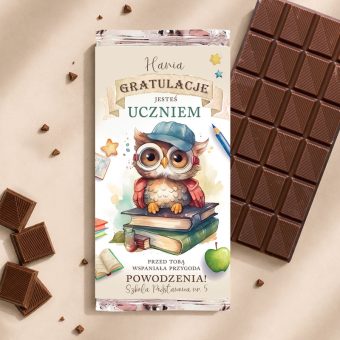 CZEKOLADA mleczna prezent na pasowanie pierwszoklasisty