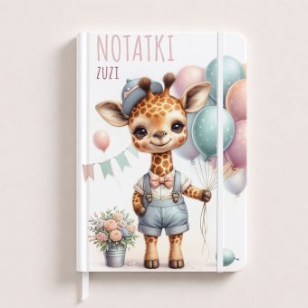 NOTATNIK z żyrafką pamiętnik dziecka z imieniem