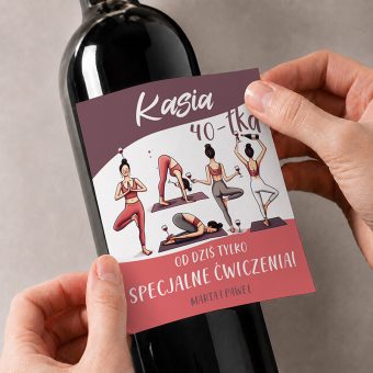 ETYKIETA na wino Urodzinowe Specjalne Ćwiczenia