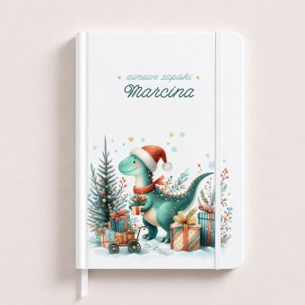 Zabawny Świąteczny NOTATNIK na prezent z Motywem Dinozaura