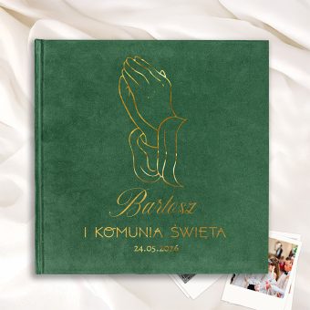 Welurowy ALBUM Komunijny Z Personalizacją