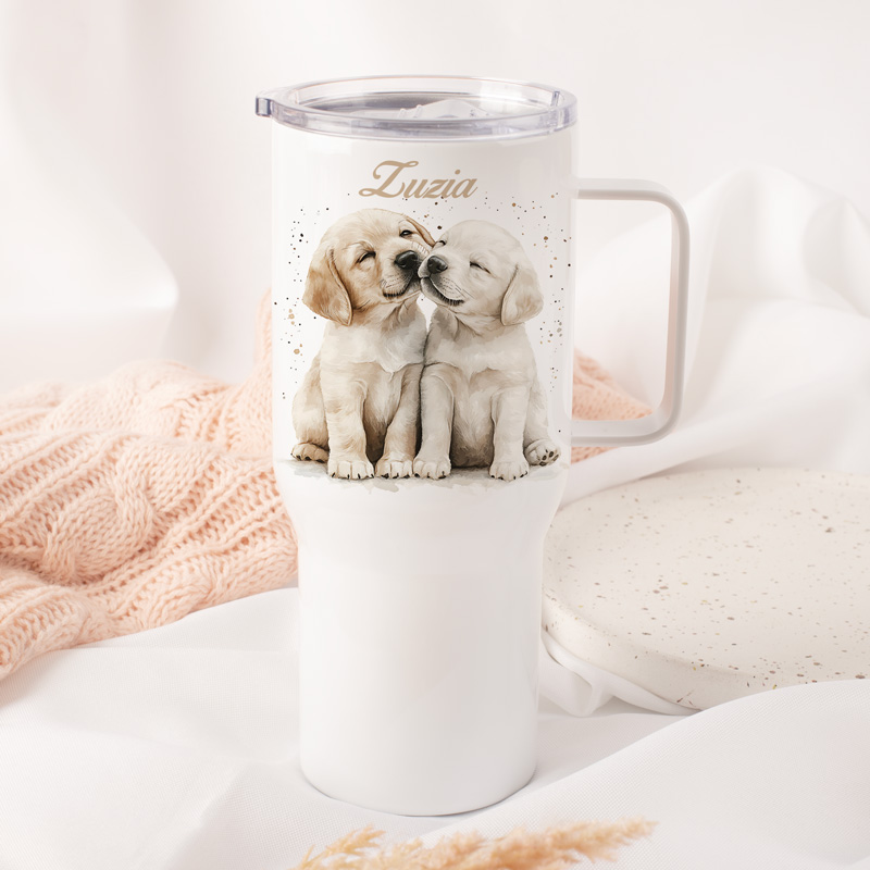 Kubek termiczny z motywem psa i napisem