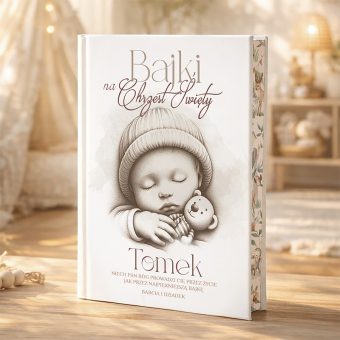 Dedykowana KSIĄŻKA z Bajkami Prezent na Chrzest z Imieniem