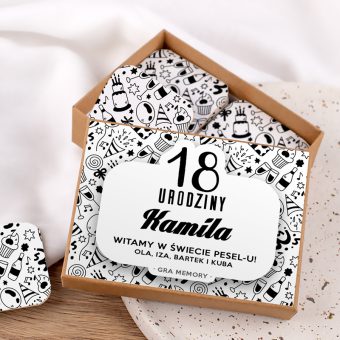 Personalizowana GRA Pamięciowa MEMORY Prezent na 18-stke Chłopaka