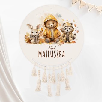 ŁAPACZ SNÓW z piórami Jesienna Dekoracja Pokoju Dziecka