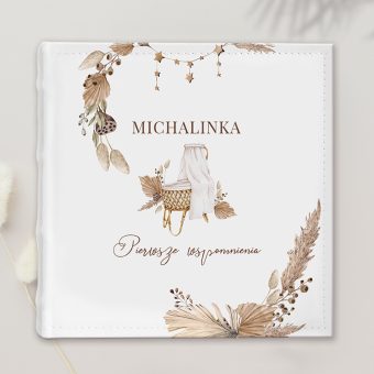 ALBUM na zdjęcia Wsuwane Prezent na Narodziny BOHO